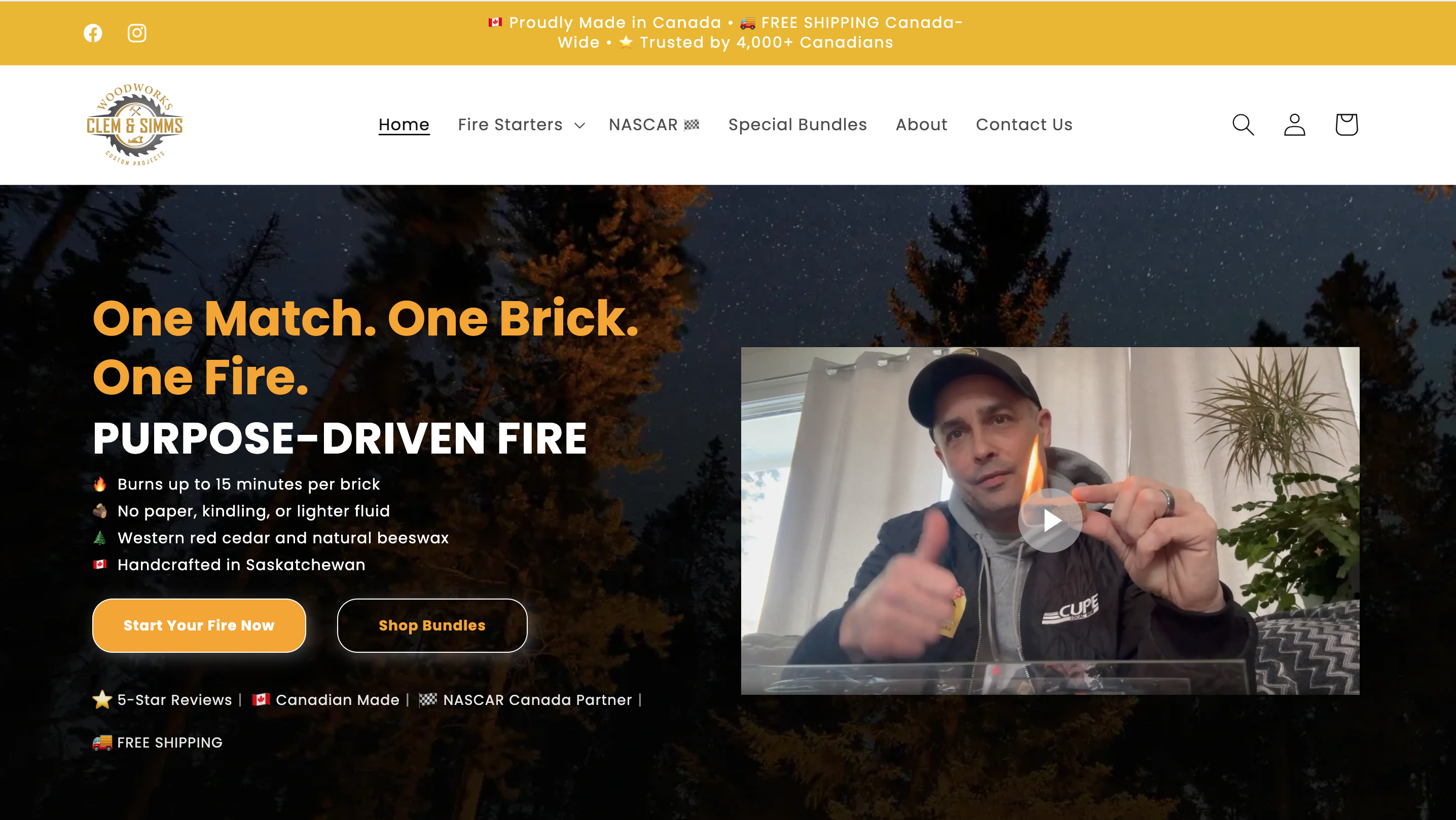 CedarFireStarters website